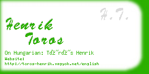 henrik toros business card