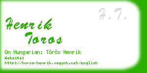henrik toros business card